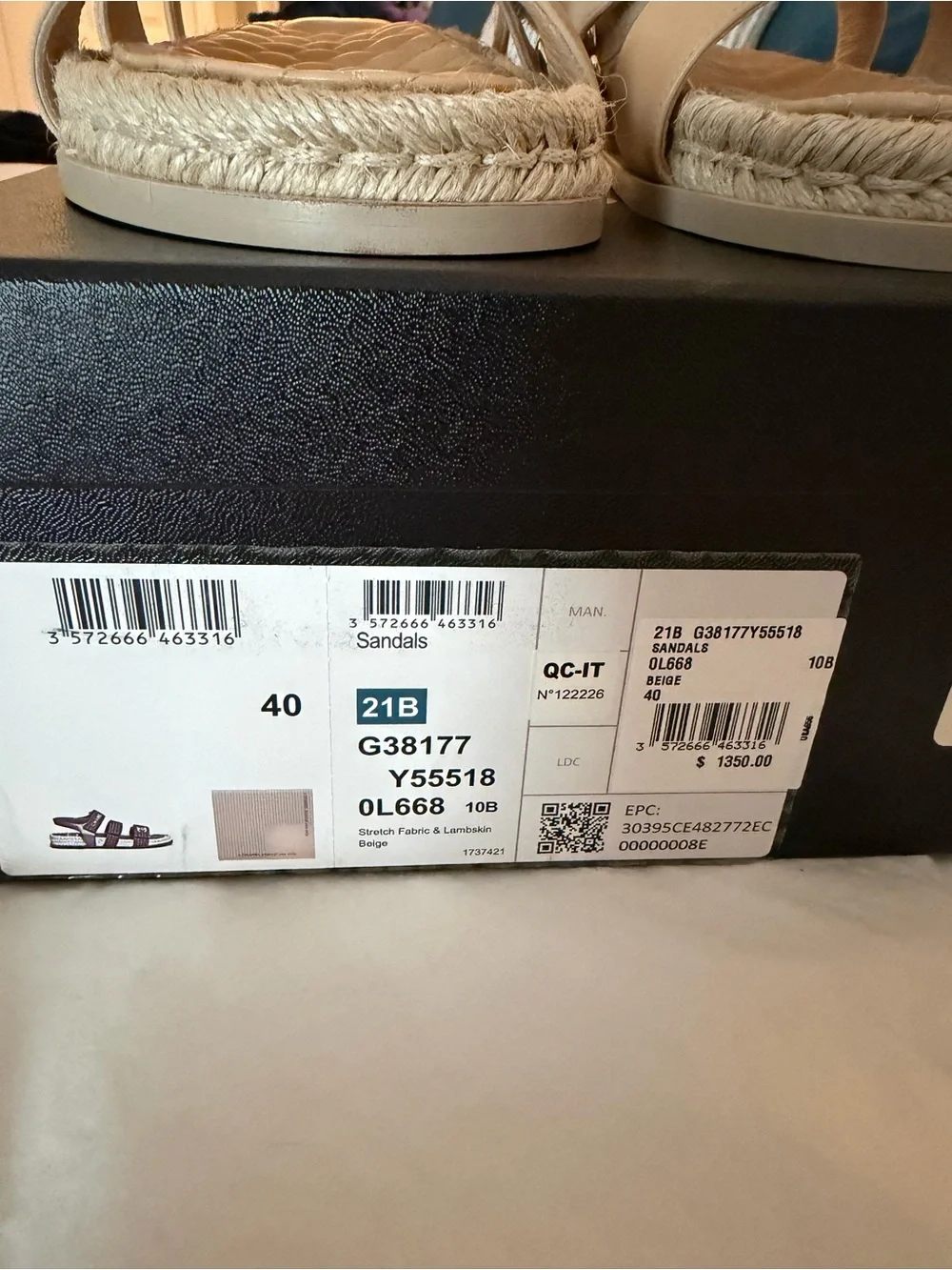 NIB Chanel Beige Quilted Strap Sandals - Picture 2 of 4